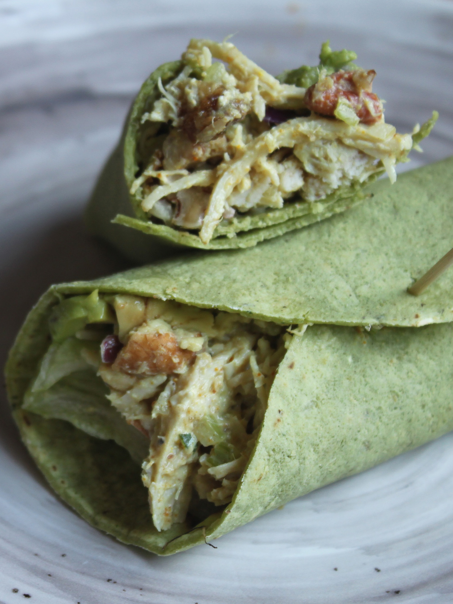 Chicken curry salad wrap